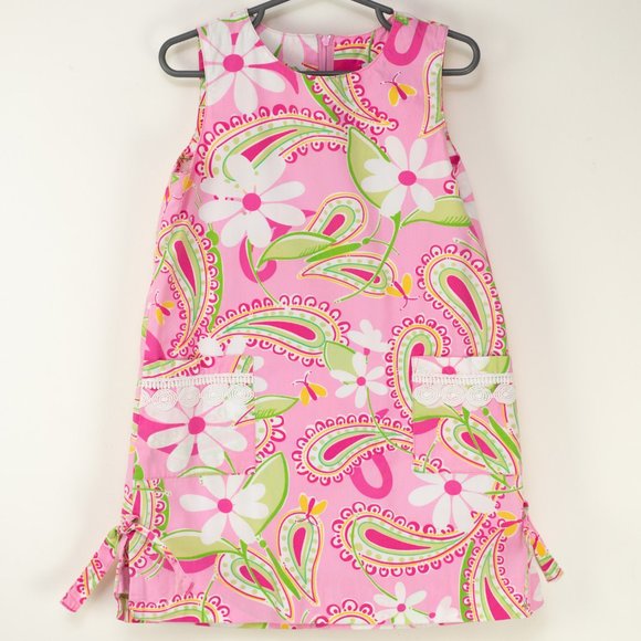 Lilly Pulitzer Other - Lilly Pulitzer Dress White Label Daisy Paisley Butterflies Shift Dress Size 5